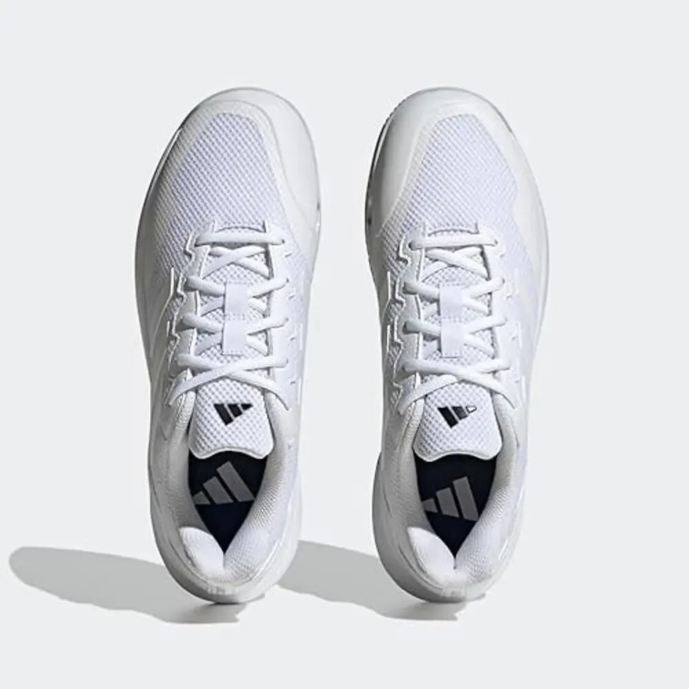 NWT adidas Men's Gamecourt 2.0 Tennis Sneaker, White/Matte Silver-Size 14